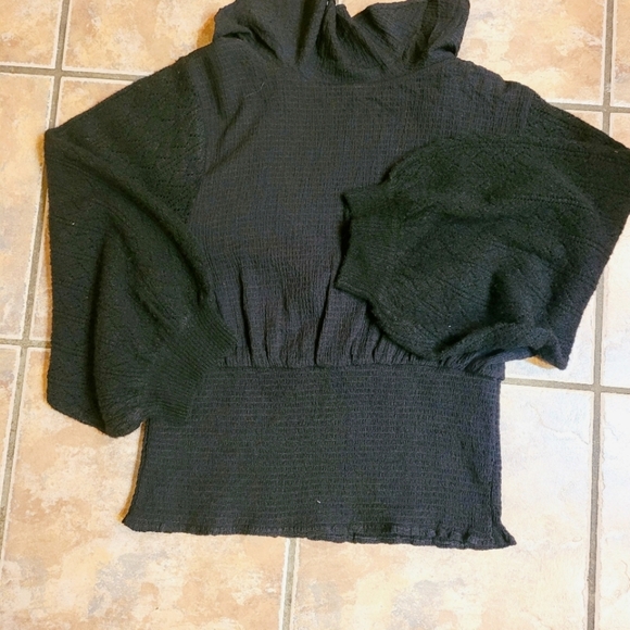 NWT Free People Woman's Blouse Sweater Scoop Neck Black Sz S - Picture 10 of 12